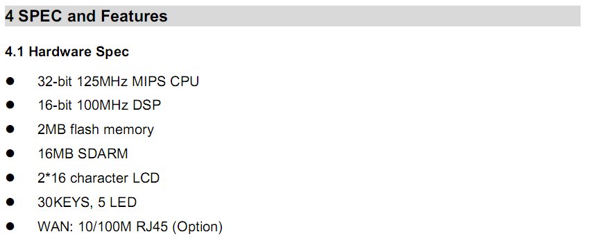 specifications
